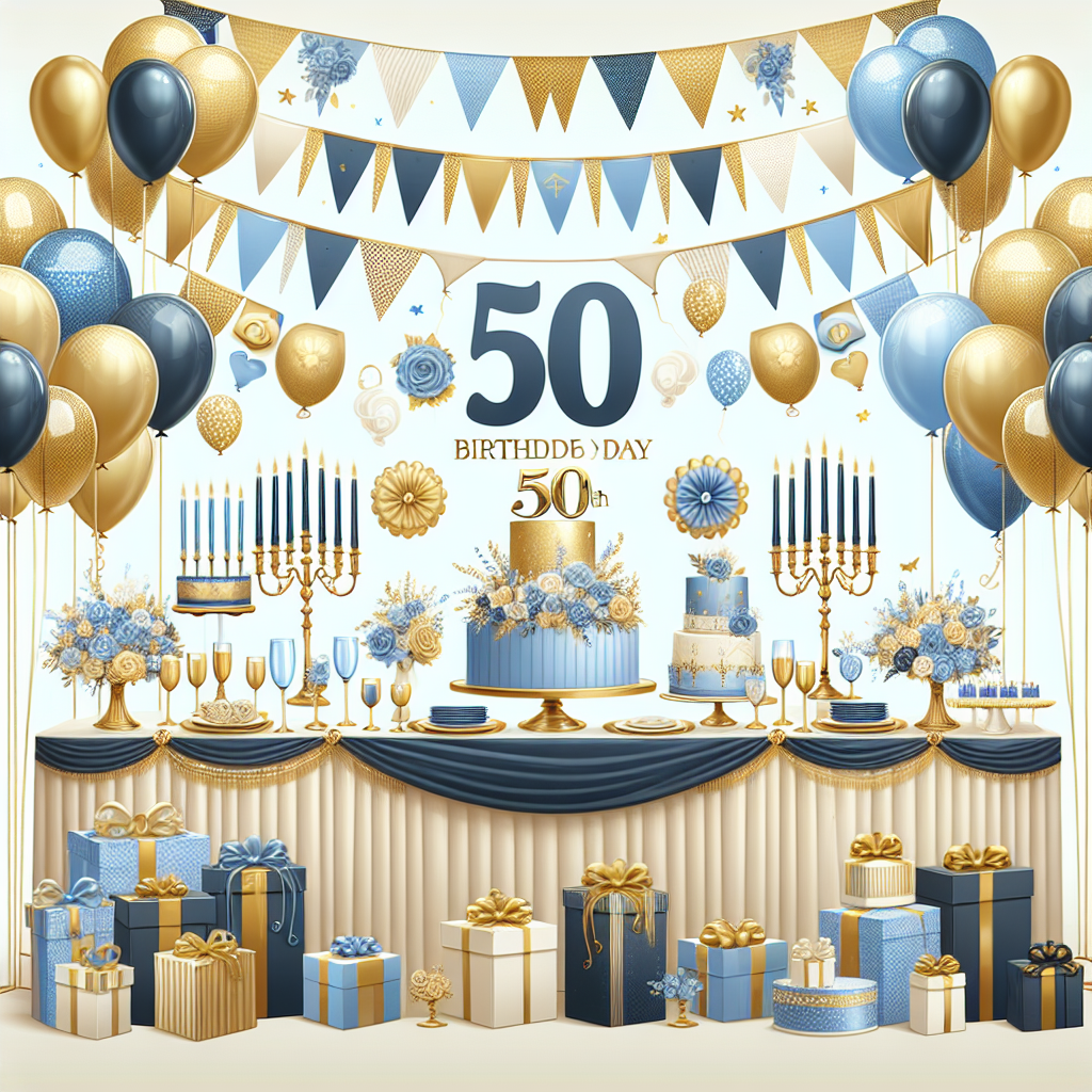 9Pcs Blue Gold 50th Birthday Decorations Blue Gold 50th Birthday Honeycomb Centerpieces for Tables Decorations Vintage 1973 Table Topper Cheers to 50 Years Sign Decor for Men Women 50th Birthday Party