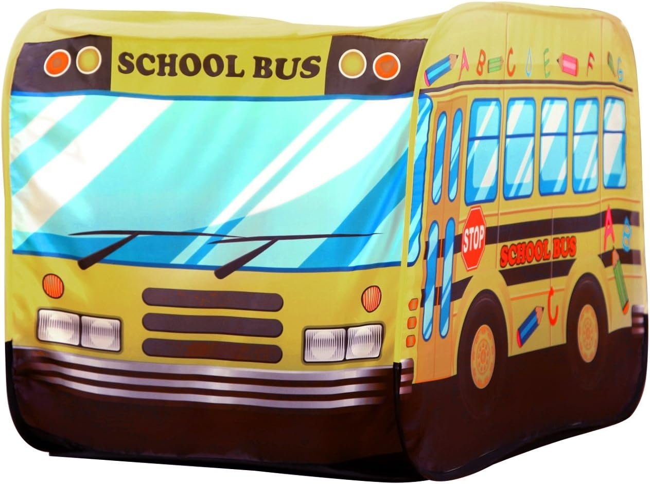 POCO DIVO School Bus Pop-up Play Tent Kids Pretend Vehicle