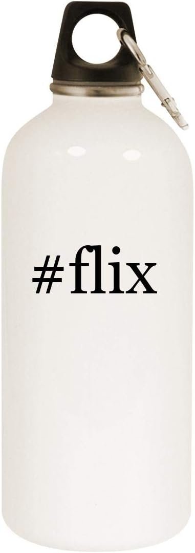 Molandra Products #flix - 20oz Hashtag Stainless Steel White Water Bottle with Carabiner, White